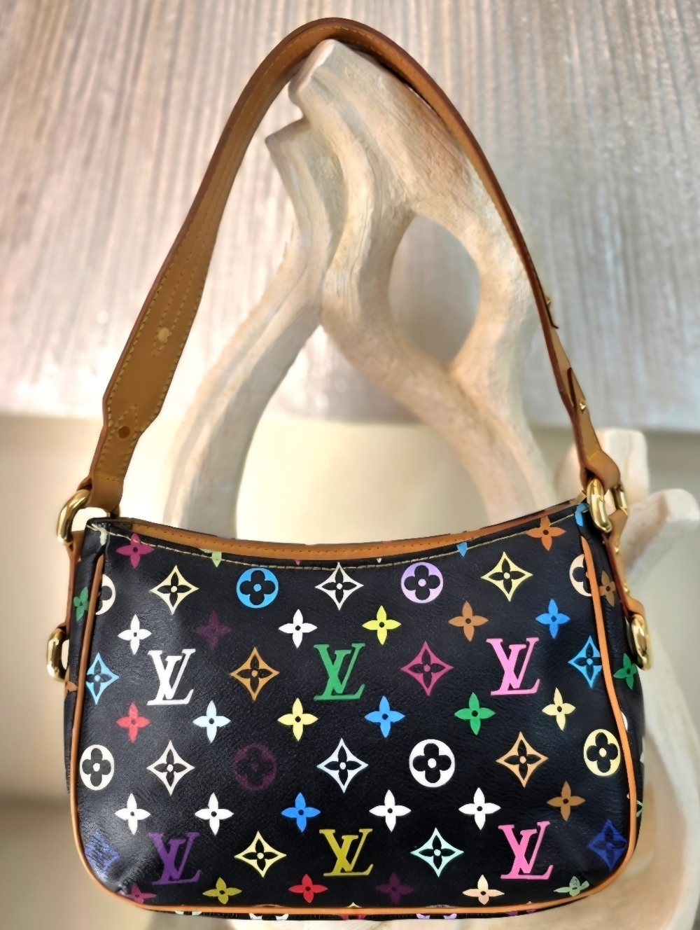 🩷 Louis Vuitton Lodge PM Black Multicolore Monogram Gold Hardware Shoulder Bag - Picture 2 of 14
